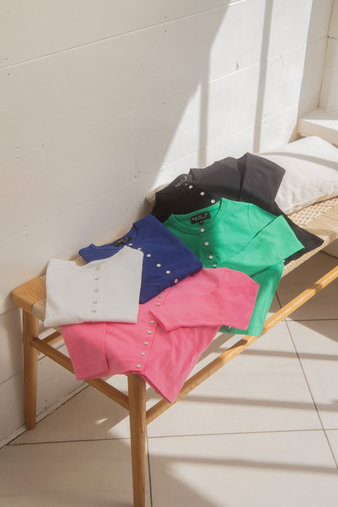 キッズ コットン 長袖 カーディガン