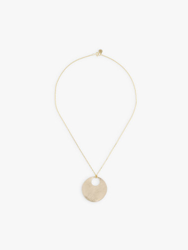 【Outlet】スクラッチ加工 ラウンドメダイ ネックレス "Lotus"