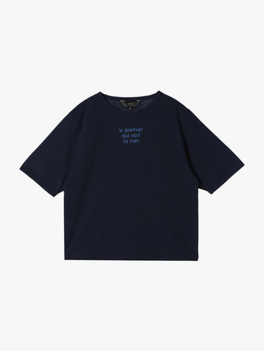 【Outlet】メッセージ プリント 半袖 Tシャツ "Le premier qui voit la mer"