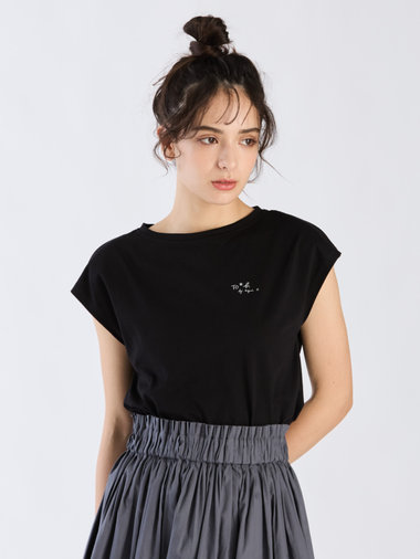 【Outlet】グリッターロゴフレンチスリーブTシャツ