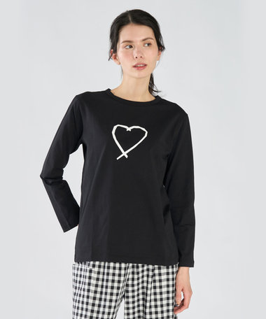 アイコニック プリント コットン 長袖 Tシャツ "Sarajevo heart"