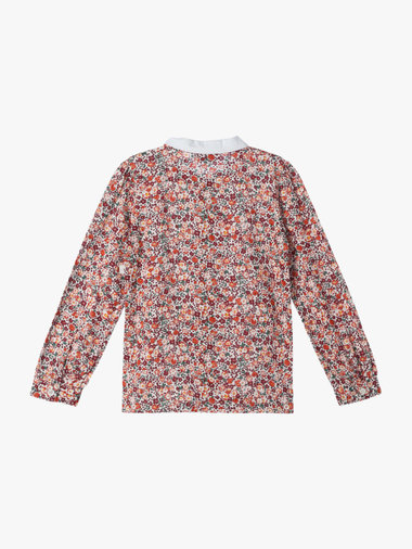 【Outlet】キッズ フラワープリント コットン 長袖 ブラウス