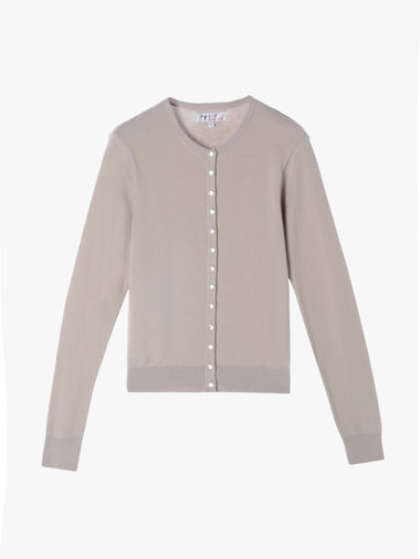 【Outlet】コットン ニット 長袖 カーディガンプレッション ”Swing Nacre”