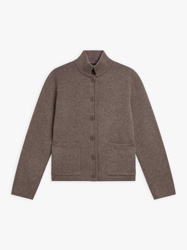 カシミヤ スタンドカラー 長袖 ニット ジャケット "Anton"