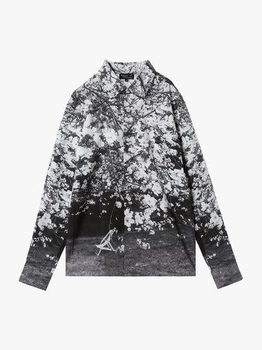 【by R 限定品】agnes b. フォトプリント コットン 長袖 シャツ "Thomas"