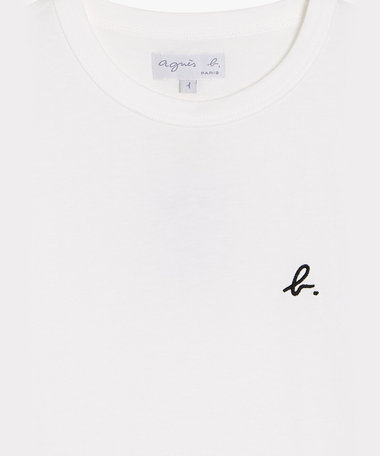 "b" ロゴ 刺繍 コットン 半袖 Tシャツ "b. style"