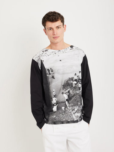 フォトプリント コットン 長袖 Tシャツ ”La plage”