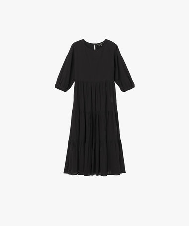 コットンシフォンティアードドレス