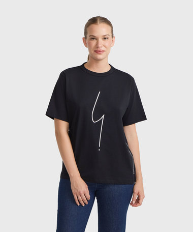 アイコニック オーガニックコットン 半袖Tシャツ "Point d'Ironie"