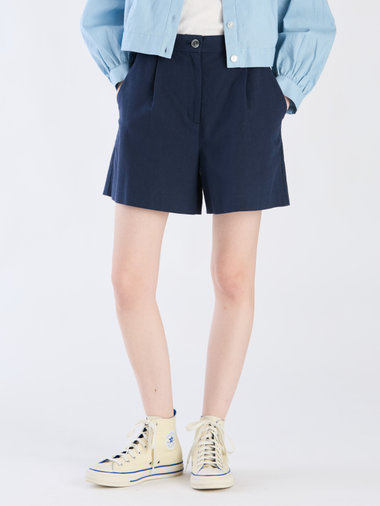 【Outlet】リネンコットンキャンバスショートパンツ