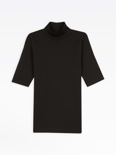 コットン 半袖 ハイネックTシャツ "Vian"