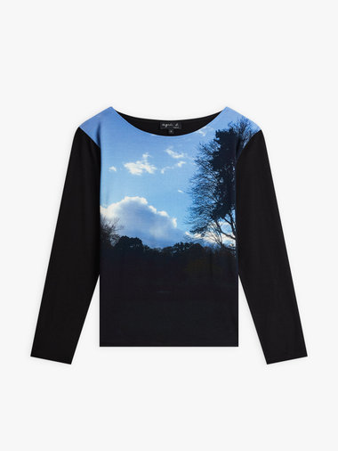 フォトプリント コットン 長袖 Tシャツ ”Ciel Bleu”