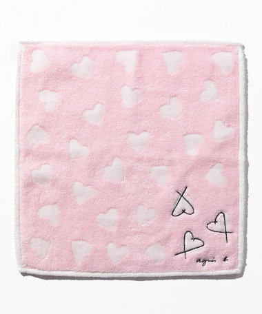 ロゴ ハート ハンドタオル