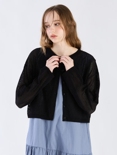 【Outlet】メッシュニットカーディガン