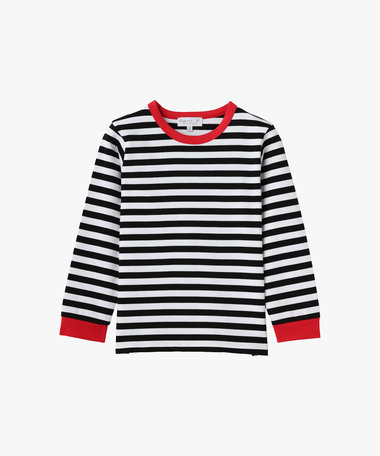 キッズ ボーダー コットン 長袖 Tシャツ