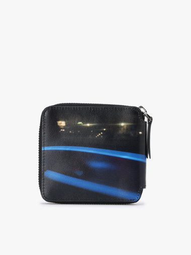 【Outlet】フォトプリント レザー ラウンドジップ 二つ折り  ウォレット ZAH04A-01