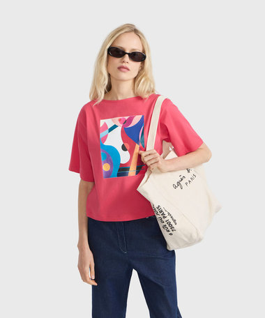 プリント コットン 5分袖 アーティスト Tシャツ "Rio Gilmer Goncalves"