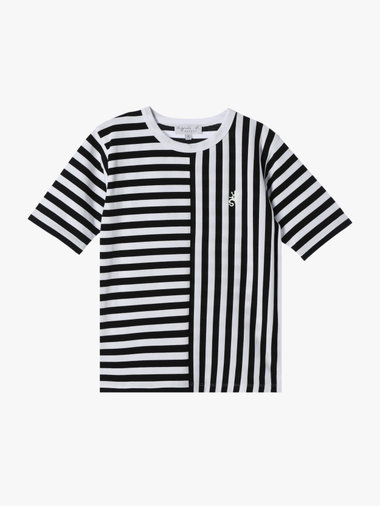 キッズ 細ボーダー コットン 半袖 Tシャツ Lezard