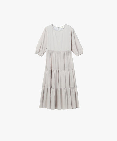 コットンシフォンティアードドレス