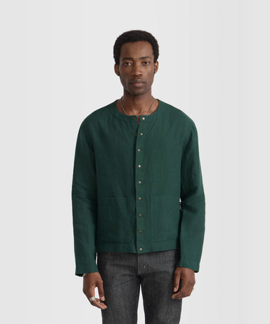 メンズ リネン 長袖 シャツ カーディガン