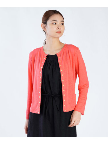 リネン 長袖 カーディガンプレッション "Le Petit"