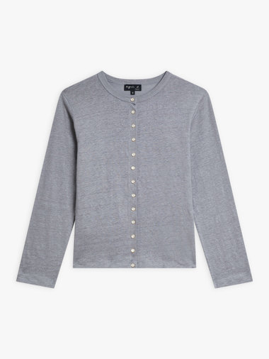 リネン 長袖 カーディガンプレッション "Le Petit"