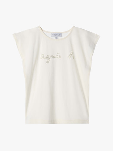 キッズ ロゴ コットン ノースリーブ Tシャツ "Rita"