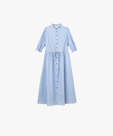 ギンガムチェック コットン フリル ワンピース