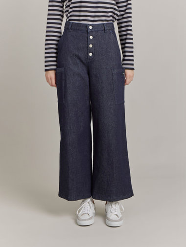 【Outlet】デニム ワイドパンツ