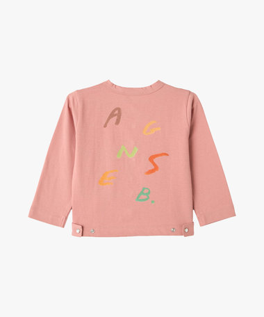 ベビー プリント コットン 長袖 カーディガンプレッション agnes b.×mayumi yamase