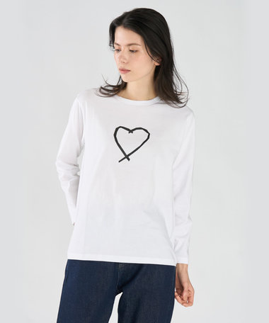 アイコニック プリント コットン 長袖 Tシャツ "Sarajevo heart"
